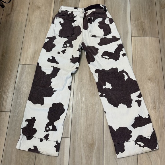 BDG Cow Print Jeans Womens 27 Brown White Button Fly Urban Outfitters Y2K - Picture 6 of 7